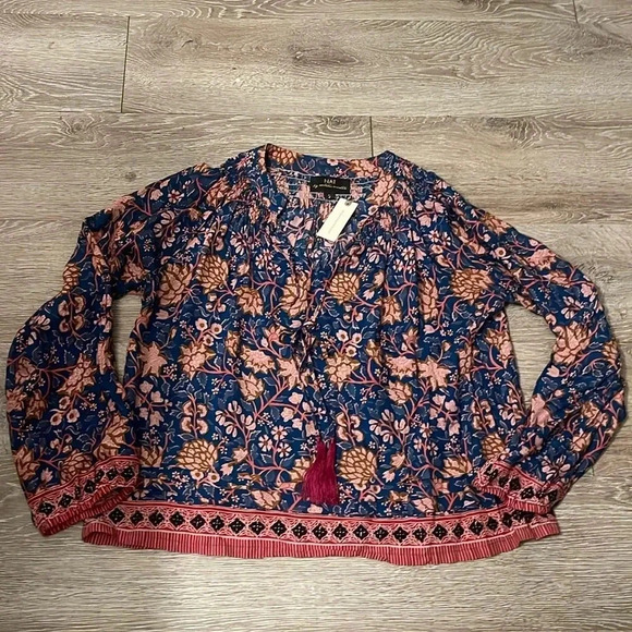 New with tag NAT Natalie Martin Lola Floral Blouse size small boho Anthropologie - Picture 2 of 5